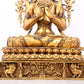 A serene gilt bronze statue of Bodhisattva inlaid with hundreds of treasures