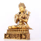 A serene gilt bronze statue of Bodhisattva inlaid with hundreds of treasures