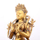 A serene gilt bronze statue of Bodhisattva inlaid with hundreds of treasures