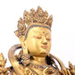 A serene gilt bronze statue of Bodhisattva inlaid with hundreds of treasures