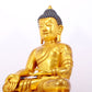 A serene gilt bronze statue of Gautama Buddha