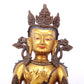 A serene gilt bronze Bodhisattva statue