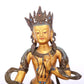 A serene gilt bronze Bodhisattva statue