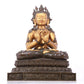 A serene gilt bronze statue of Bodhisattva inlaid with hundreds of treasures