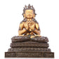 A serene gilt bronze statue of Bodhisattva inlaid with hundreds of treasures