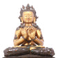 A serene gilt bronze statue of Bodhisattva inlaid with hundreds of treasures