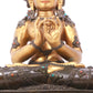 A serene gilt bronze statue of Bodhisattva inlaid with hundreds of treasures