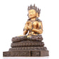 A serene gilt bronze statue of Bodhisattva inlaid with hundreds of treasures