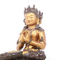 A serene gilt bronze statue of Bodhisattva inlaid with hundreds of treasures