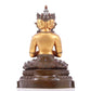 A serene gilt bronze statue of Bodhisattva inlaid with hundreds of treasures