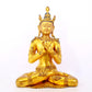 A serene gilt bronze statue of Bodhisattva inlaid with hundreds of treasures