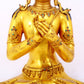 A serene gilt bronze statue of Bodhisattva inlaid with hundreds of treasures