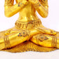 A serene gilt bronze statue of Bodhisattva inlaid with hundreds of treasures