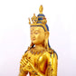 A serene gilt bronze statue of Bodhisattva inlaid with hundreds of treasures