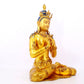 A serene gilt bronze statue of Bodhisattva inlaid with hundreds of treasures