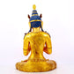 A serene gilt bronze statue of Bodhisattva inlaid with hundreds of treasures