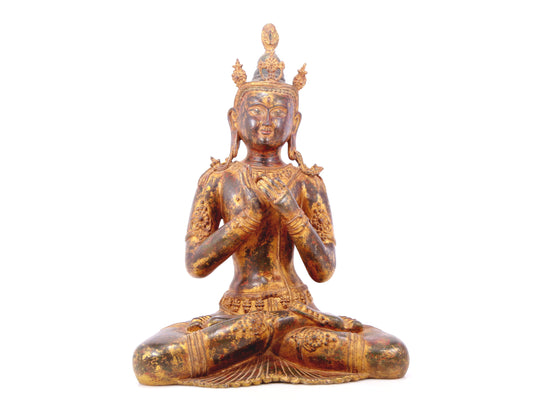 A serene gilt bronze Bodhisattva statue