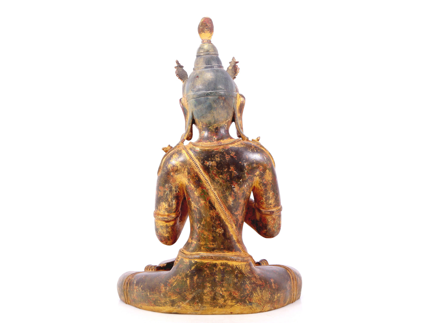 A serene gilt bronze Bodhisattva statue