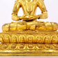 A serene gilt bronze statue of Amitayus Buddha