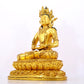 A serene gilt bronze statue of Amitayus Buddha