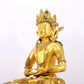 A serene gilt bronze statue of Amitayus Buddha