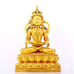 A serene gilt bronze statue of Amitayus Buddha