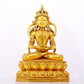 A serene gilt bronze statue of Amitayus Buddha