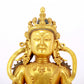 A serene gilt bronze statue of Amitayus Buddha