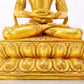 A serene gilt bronze statue of Amitayus Buddha