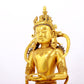 A serene gilt bronze statue of Amitayus Buddha