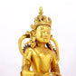 A serene gilt bronze statue of Amitayus Buddha