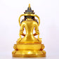 A serene gilt bronze statue of Amitayus Buddha