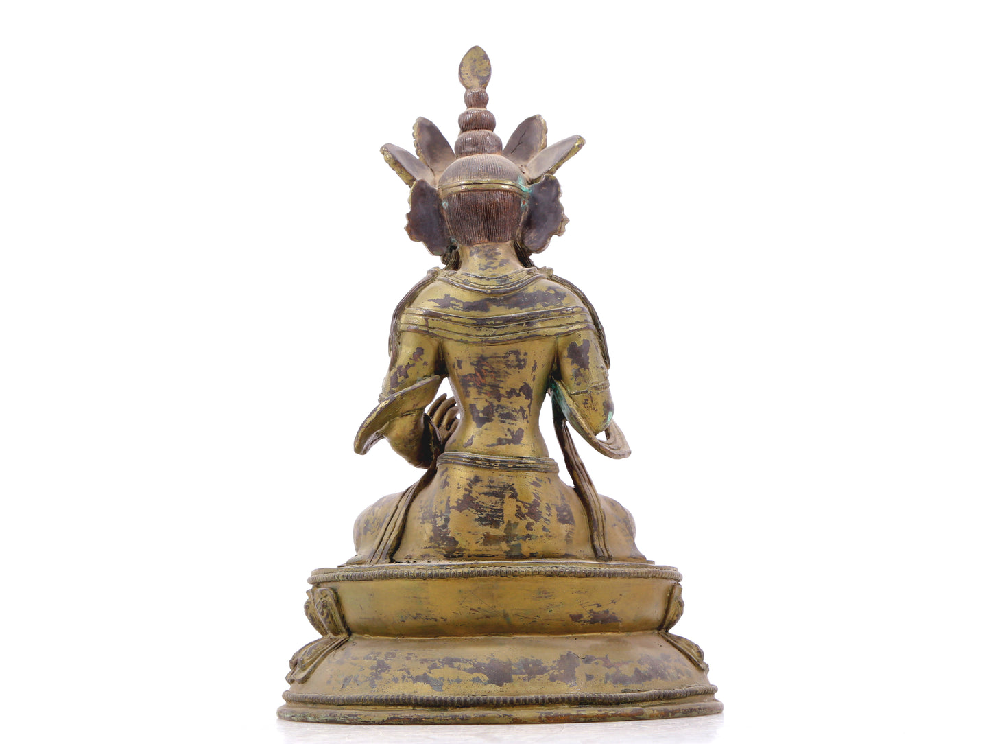 A serene gilt bronze Bodhisattva statue