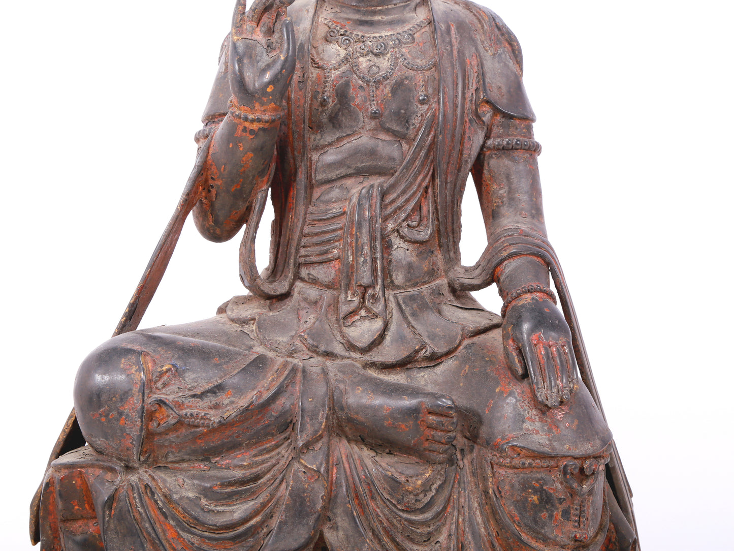 A serene gilt bronze Guanyin statue