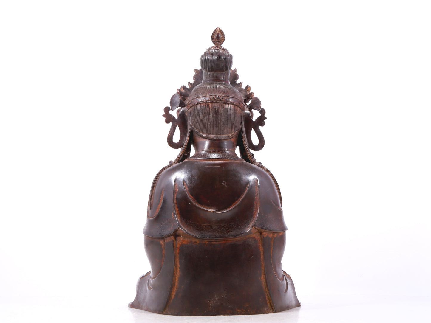 A serene gilt bronze Guanyin statue