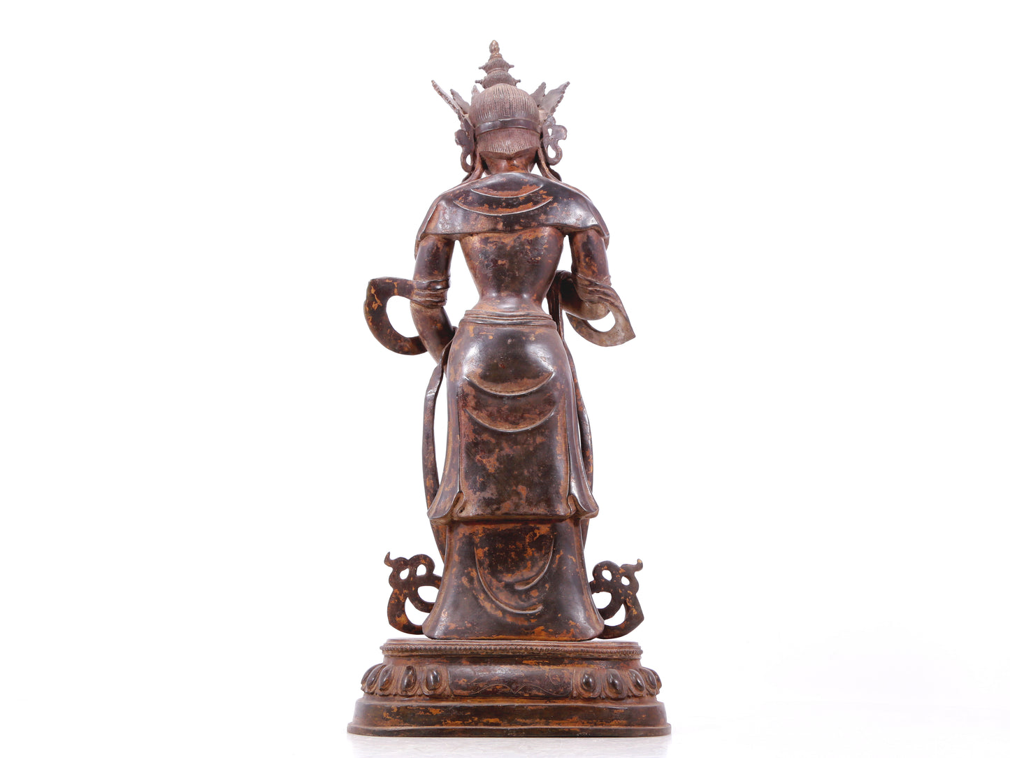 A serene gilt bronze Bodhisattva statue