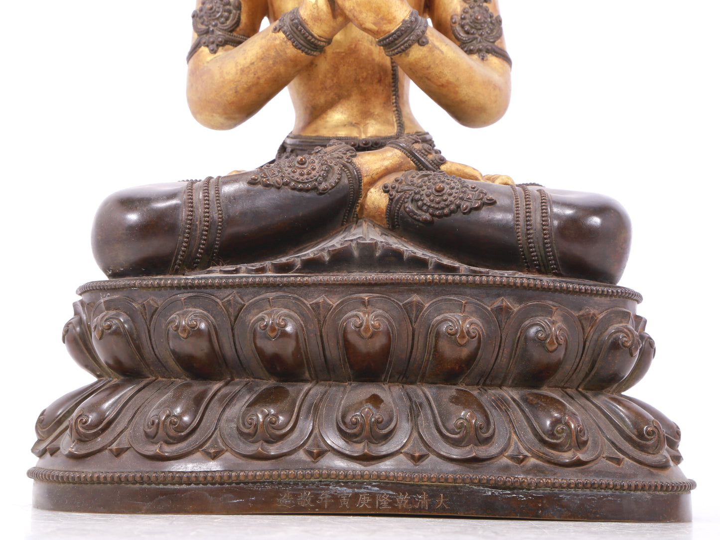 A serene gilt bronze Bodhisattva statue