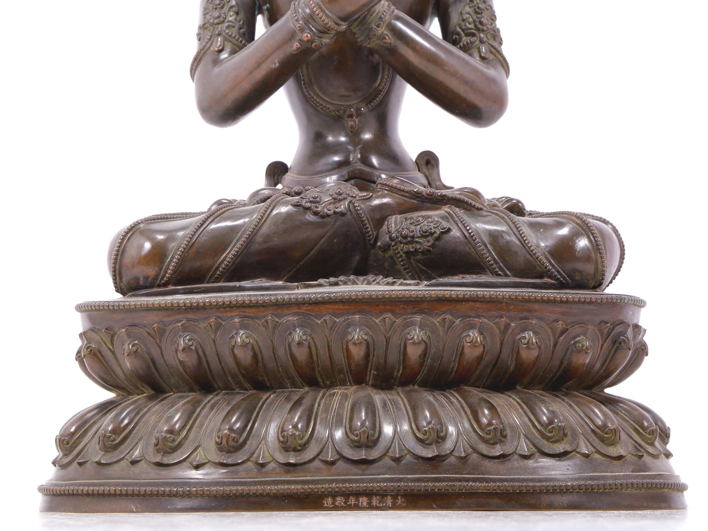 A serene gilt bronze Bodhisattva statue