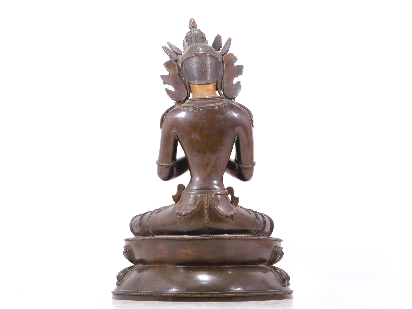 A serene gilt bronze Bodhisattva statue