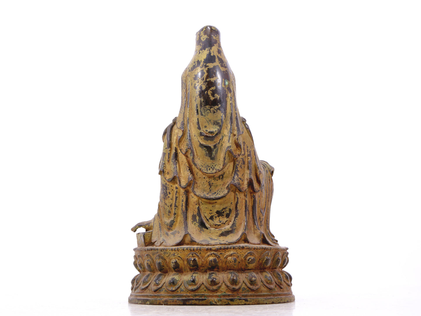 A serene gilt bronze Guanyin statue