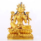 A stunning gilt bronze green Tara statue