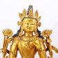A stunning gilt bronze green Tara statue