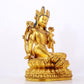 A stunning gilt bronze green Tara statue