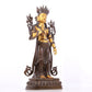 A stunning gilt bronze statue of Manjushri Bodhisattva