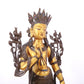 A stunning gilt bronze statue of Manjushri Bodhisattva