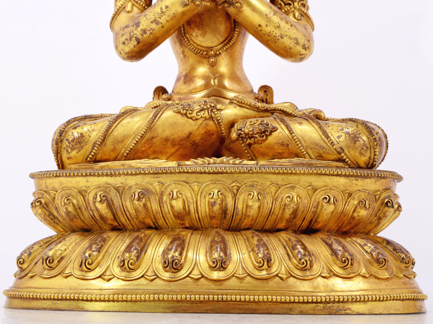 A stunning gilt bronze Bodhisattva statue