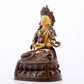 A serene gilt bronze statue of Amitayus Buddha