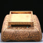 An Elaborate White Jade Gold-Mounted Blueing 'Dragon' Seal With A Gilt-Bronze 'Dragon' Stand