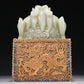 A Marvelous White Jade Gold-Mounted Gem-Inlaid 'Dragon' Seal