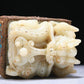 An Elaborate White Jade Gold-Mounted Blueing 'Dragon' Seal With A Gilt-Bronze 'Dragon' Stand